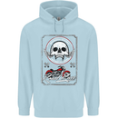 Motorcycle Road Race Biker Motorbike Skull Childrens Kids Hoodie Light Blue
