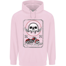 Motorcycle Road Race Biker Motorbike Skull Childrens Kids Hoodie Light Pink