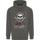 Motorcycle Road Race Biker Motorbike Skull Childrens Kids Hoodie Storm Grey