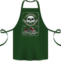 Motorcycle Road Race Biker Motorbike Skull Cotton Apron 100% Organic Forest Green