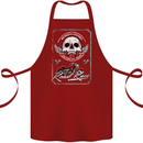 Motorcycle Road Race Biker Motorbike Skull Cotton Apron 100% Organic Maroon