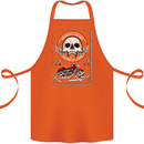 Motorcycle Road Race Biker Motorbike Skull Cotton Apron 100% Organic Orange