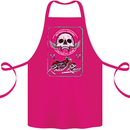 Motorcycle Road Race Biker Motorbike Skull Cotton Apron 100% Organic Pink