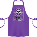 Motorcycle Road Race Biker Motorbike Skull Cotton Apron 100% Organic Purple