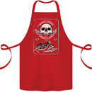 Motorcycle Road Race Biker Motorbike Skull Cotton Apron 100% Organic Red