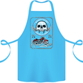 Motorcycle Road Race Biker Motorbike Skull Cotton Apron 100% Organic Turquoise