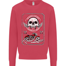 Motorcycle Road Race Biker Motorbike Skull Kids Sweatshirt Jumper Heliconia