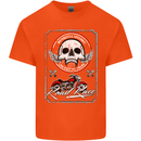 Motorcycle Road Race Biker Motorbike Skull Kids T-Shirt Childrens Orange