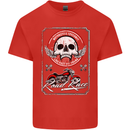 Motorcycle Road Race Biker Motorbike Skull Kids T-Shirt Childrens Red