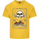 Motorcycle Road Race Biker Motorbike Skull Kids T-Shirt Childrens Yellow