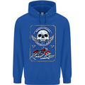 Motorcycle Road Race Biker Motorbike Skull Mens 80% Cotton Hoodie Royal Blue