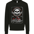 Motorcycle Road Race Biker Motorbike Skull Mens Sweatshirt Jumper Black