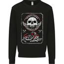 Motorcycle Road Race Biker Motorbike Skull Mens Sweatshirt Jumper Black