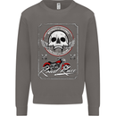 Motorcycle Road Race Biker Motorbike Skull Mens Sweatshirt Jumper Charcoal