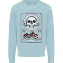 Motorcycle Road Race Biker Motorbike Skull Mens Sweatshirt Jumper Light Blue