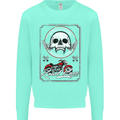 Motorcycle Road Race Biker Motorbike Skull Mens Sweatshirt Jumper Peppermint