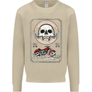 Motorcycle Road Race Biker Motorbike Skull Mens Sweatshirt Jumper Sand