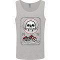 Motorcycle Road Race Biker Motorbike Skull Mens Vest Tank Top Sports Grey