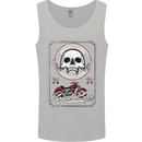 Motorcycle Road Race Biker Motorbike Skull Mens Vest Tank Top Sports Grey