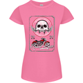 Motorcycle Road Race Biker Motorbike Skull Womens Petite Cut T-Shirt Azalea