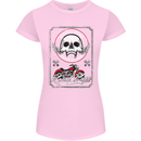 Motorcycle Road Race Biker Motorbike Skull Womens Petite Cut T-Shirt Light Pink