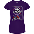 Motorcycle Road Race Biker Motorbike Skull Womens Petite Cut T-Shirt Purple
