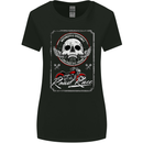 Motorcycle Road Race Biker Motorbike Skull Womens Wider Cut T-Shirt Black