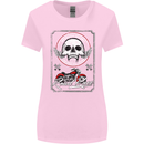 Motorcycle Road Race Biker Motorbike Skull Womens Wider Cut T-Shirt Light Pink