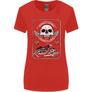 Motorcycle Road Race Biker Motorbike Skull Womens Wider Cut T-Shirt Red