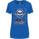 Motorcycle Road Race Biker Motorbike Skull Womens Wider Cut T-Shirt Royal Blue