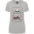 Motorcycle Road Race Biker Motorbike Skull Womens Wider Cut T-Shirt Sports Grey