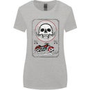 Motorcycle Road Race Biker Motorbike Skull Womens Wider Cut T-Shirt Sports Grey