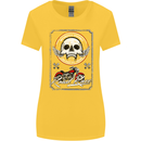 Motorcycle Road Race Biker Motorbike Skull Womens Wider Cut T-Shirt Yellow