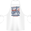 Motorcycle Superbike Birmingham U.K. Biker Cotton Apron 100% Organic White