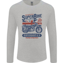 Motorcycle Superbike Birmingham U.K. Biker Mens Long Sleeve T-Shirt Sports Grey