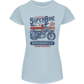 Motorcycle Superbike Birmingham U.K. Biker Womens Petite Cut T-Shirt Light Blue