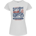 Motorcycle Superbike Birmingham U.K. Biker Womens Petite Cut T-Shirt White