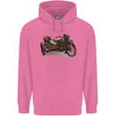 Motorcycle and Sidecar Biker Motorbike Childrens Kids Hoodie Azalea