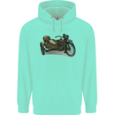 Motorcycle and Sidecar Biker Motorbike Childrens Kids Hoodie Peppermint