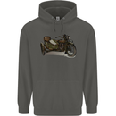 Motorcycle and Sidecar Biker Motorbike Childrens Kids Hoodie Storm Grey
