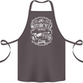 Motorcycle and Sidecar Biker Motorbike Cotton Apron 100% Organic Dark Grey