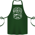 Motorcycle and Sidecar Biker Motorbike Cotton Apron 100% Organic Forest Green
