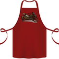 Motorcycle and Sidecar Biker Motorbike Cotton Apron 100% Organic Maroon