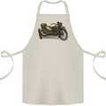 Motorcycle and Sidecar Biker Motorbike Cotton Apron 100% Organic Natural