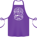 Motorcycle and Sidecar Biker Motorbike Cotton Apron 100% Organic Purple