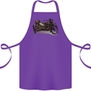 Motorcycle and Sidecar Biker Motorbike Cotton Apron 100% Organic Purple