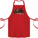 Motorcycle and Sidecar Biker Motorbike Cotton Apron 100% Organic Red
