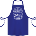 Motorcycle and Sidecar Biker Motorbike Cotton Apron 100% Organic Royal Blue