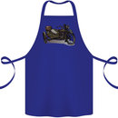 Motorcycle and Sidecar Biker Motorbike Cotton Apron 100% Organic Royal Blue