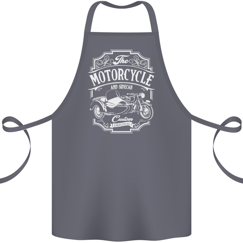 Motorcycle and Sidecar Biker Motorbike Cotton Apron 100% Organic Steel